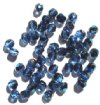 50 6mm Faceted Sapphire Azuro Firepolish Beads